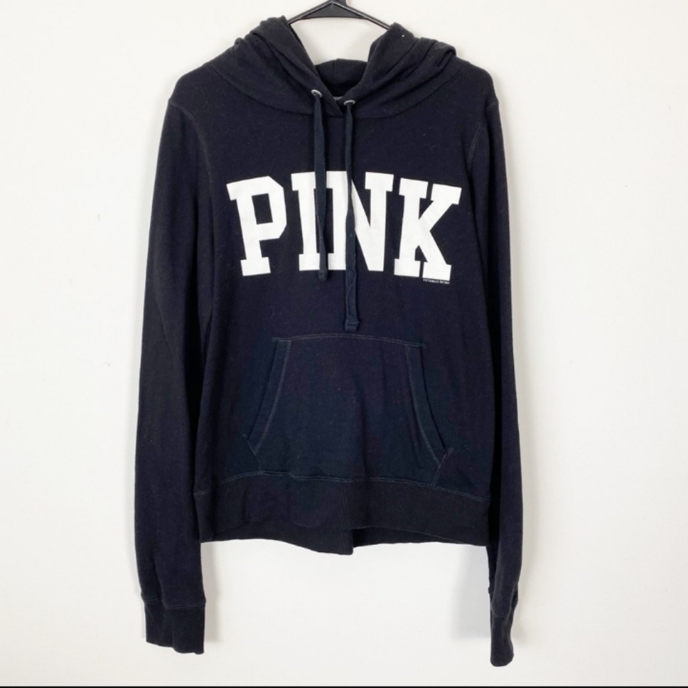 PINK VS Cozy Soft Black Hoodie Sweatshirt Large